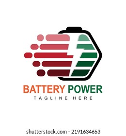 Battery Logo Design, Technology Charging Illustration, Company Brand Vector
