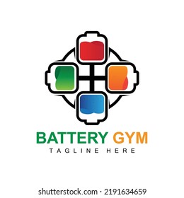 Diseño del logotipo de la batería, Ilustración de carga tecnológica, vector de marca de la empresa