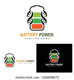 Battery Logo Design, Technology Charging Illustration, Company Brand Vector