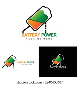 Diseño del logotipo de la batería, Ilustración de carga tecnológica, vector de marca de la empresa