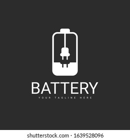 A Battery Logo Design Template With a Combination of Plug Wires