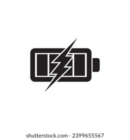 Icono del logotipo de la batería, diseño de ilustración vectorial