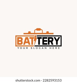 Battery logo with the symbol of electric power