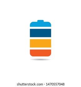 Battery logo vector icon illustration in flat design 