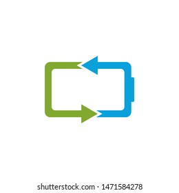 Battery logo vector icon illustration in flat design 