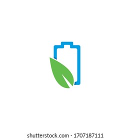 Vektorillustration des Akkulogos Symbol im flachen Design 