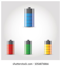 Battery Logo. Vector, Symbol & Icon Template.