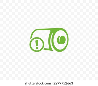 Batería con diseño de iconos de bajo nivel de carga. Diseño gráfico de acumuladores y baterías alcalinas