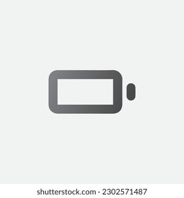 Ilustración del vector de iconos de símbolo vacío de batería baja