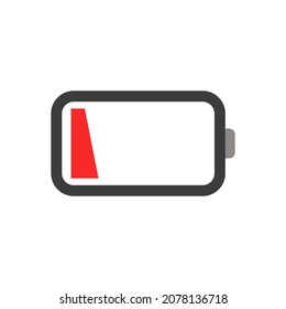 ilustración de vector de clipart plana baja de batería