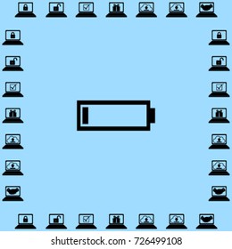 Battery low icon, accumulator vector illustration