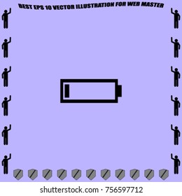 Battery low icon, accumulator vector illustration
