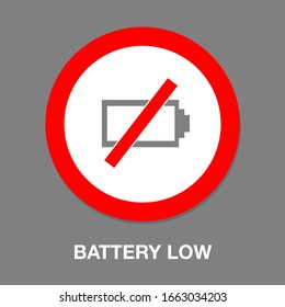 Battery Low Icon, Battery Charge Illustration- Battery Symbol