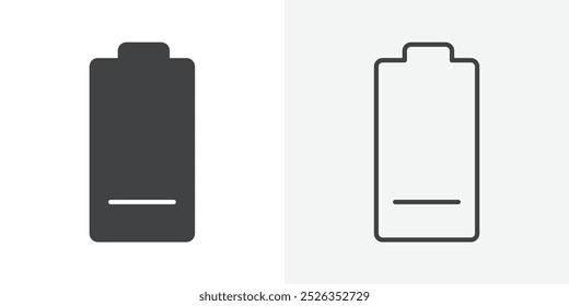 Battery low icon flat and simple set design
