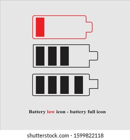 Battery low icon vector graphic element