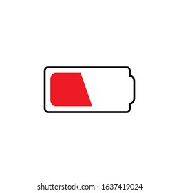 Battery Low icons Web Design Plat Design Vector illustration On White Background