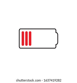 Battery Low icons Web Design Plat Design Vector illustration On White Background