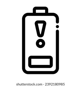 Icono de línea baja de la batería - Icono único, vector