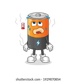 battery low battery mascot. cartoon vector