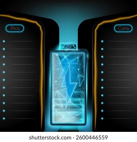 battery low poly charge indicators with pron and cons list
