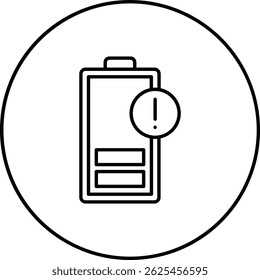 Icono de Vector bajo de la batería. Se puede utilizar para aplicaciones de impresión, móviles y de Web.