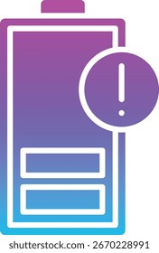 Icono de Vector bajo de la batería. Se puede utilizar para aplicaciones de impresión, móviles y de Web.
