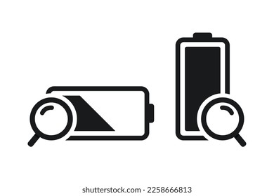 Akkuvergrößerung Symbol. Illustrationsvektor 