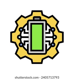 battery management energy color icon vector. battery management energy sign. isolated symbol illustration