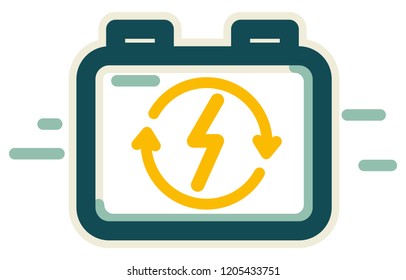 Battery Management System Icon As EPS 10 File