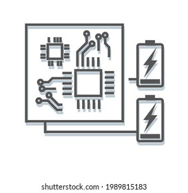 Battery Management System - Stock Icon As EPS 10 File