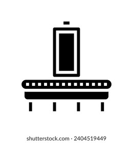 battery manufacturing glyph icon vector. battery manufacturing sign. isolated symbol illustration