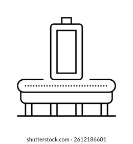 battery manufacturing line icon vector. battery manufacturing sign. isolated contour symbol black illustration