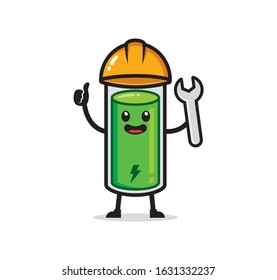 Battery mascot character vector design