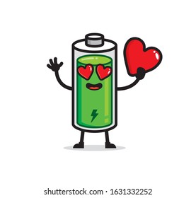Battery mascot character vector design