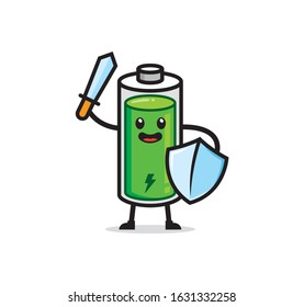 Battery mascot character vector design