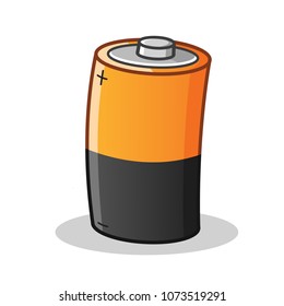 Battery Mascot Vector Cartoon Illustration