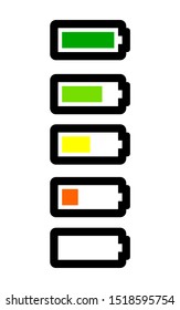 battery meter vector isolated on white background