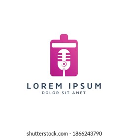 battery and microphone negative space logo design