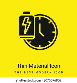 Battery minimal bright yellow material icon