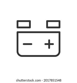 Battery minimal line icon. Web stroke symbol design. Battery sign isolated on a white background. Premium line icon.