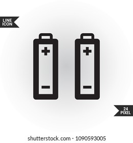 Battery minimal vector icon. Accumulator flat line icon for websites and mobile minimalistic flat design.