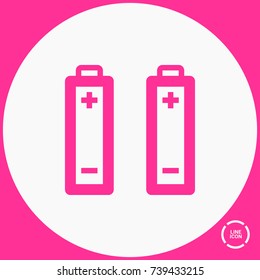 Battery minimal vector icon. Accumulator flat line icon for websites and mobile minimalistic flat design.