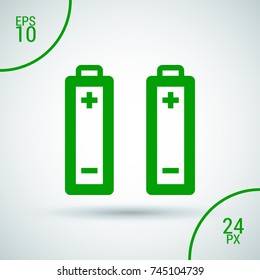 Battery minimal vector icon. Accumulator flat line icon for websites and mobile minimalistic flat design.