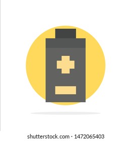 Battery, Minus, Plus Abstract Circle Background Flat color Icon