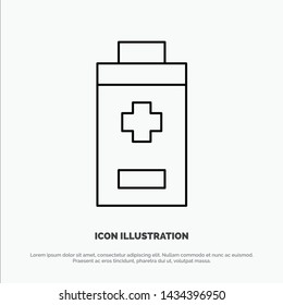 Battery, Minus, Plus Line Icon Vector