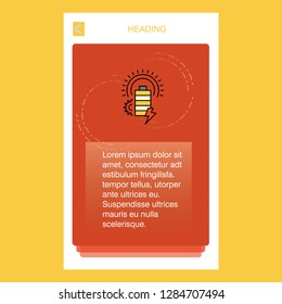 Battery mobile vertical banner design design. Vector