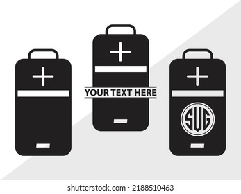 Ilustración de vectores impresos SVG monograma de batería