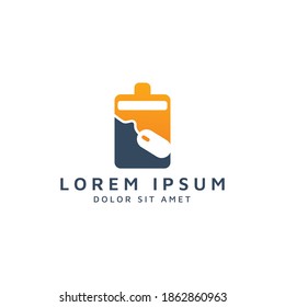diseño de logotipo de espacio negativo para batería y ratón