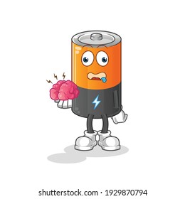 battery no brain vector. cartoon character
