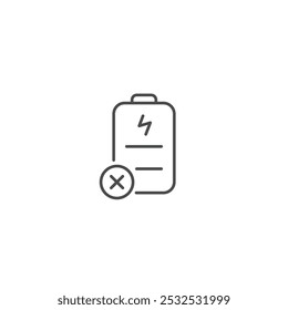Battery not charging icon symbol vector illustration